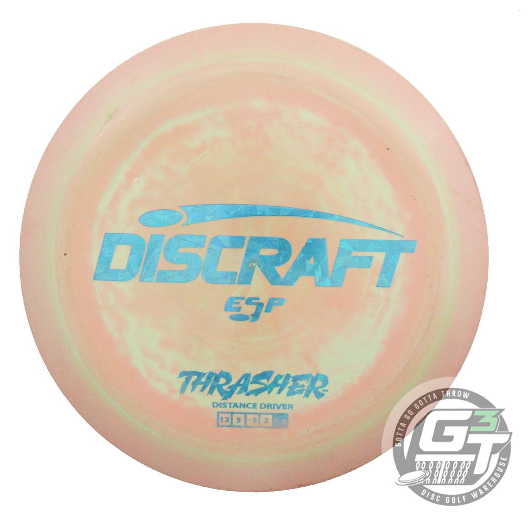 USED Discraft ESP Thrasher 175g Peach-Lime Blue Shatter Distance Driver Disc