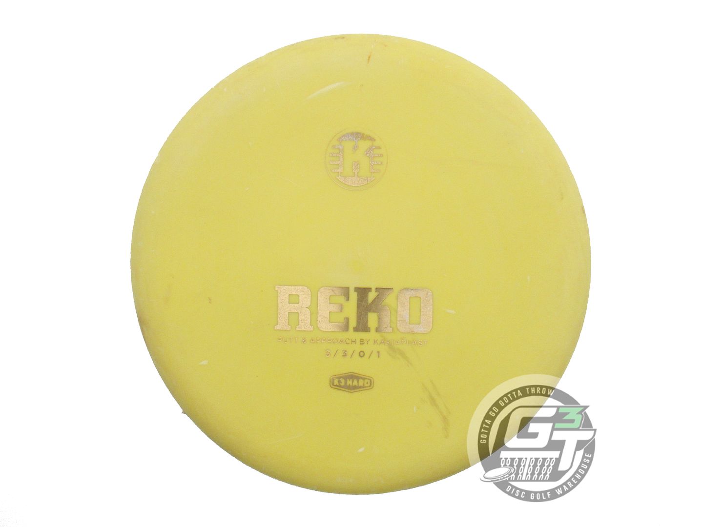 USED Kastaplast K3 Hard Reko 171g Yellow Gold Foil Putter Golf Disc