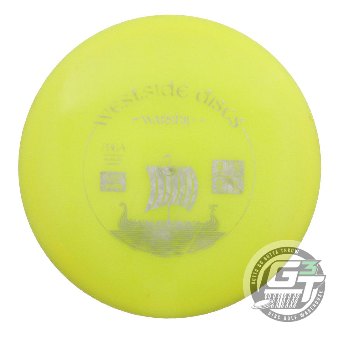 USED Westside Discs VIP Warship 178g Yellow Silver Shatter Midrange Golf Disc
