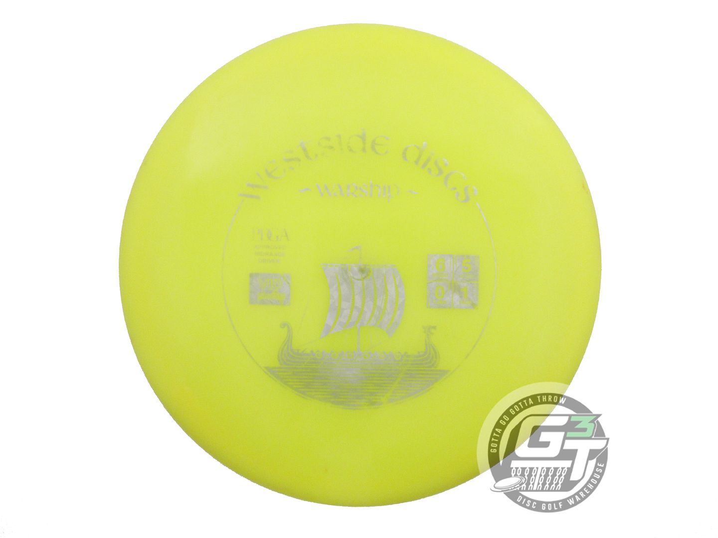 USED Westside Discs VIP Warship 178g Yellow Silver Shatter Midrange Golf Disc