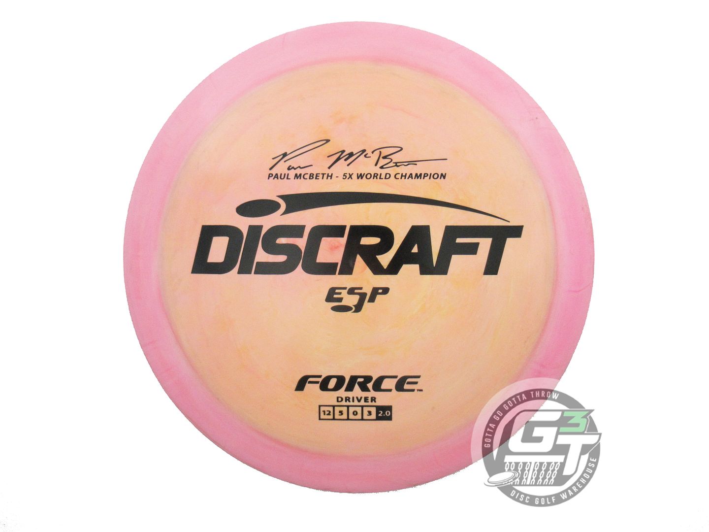 USED Discraft ESP Force 176g Pink-Peach Black Stamp Distance Driver Golf Disc