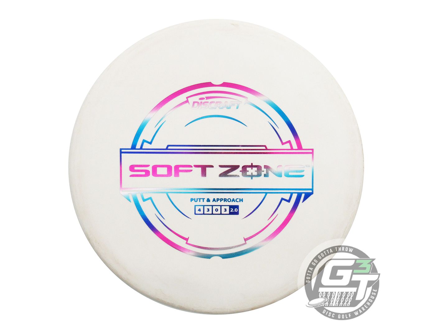 USED Discraft Putter Line Soft Zone 175g White Miami Foil Putter Golf Disc