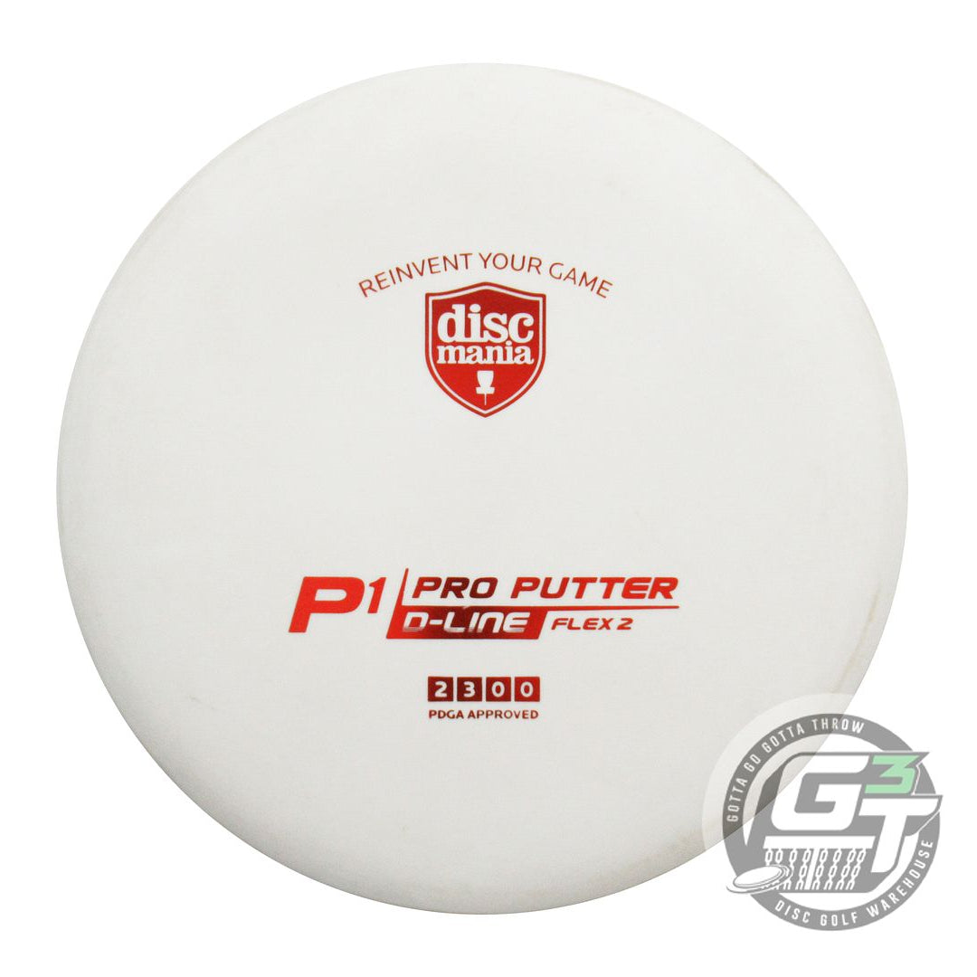 USED DiscMania D-Line Flex 2 P1 174g White Red Foil Putter Golf Disc
