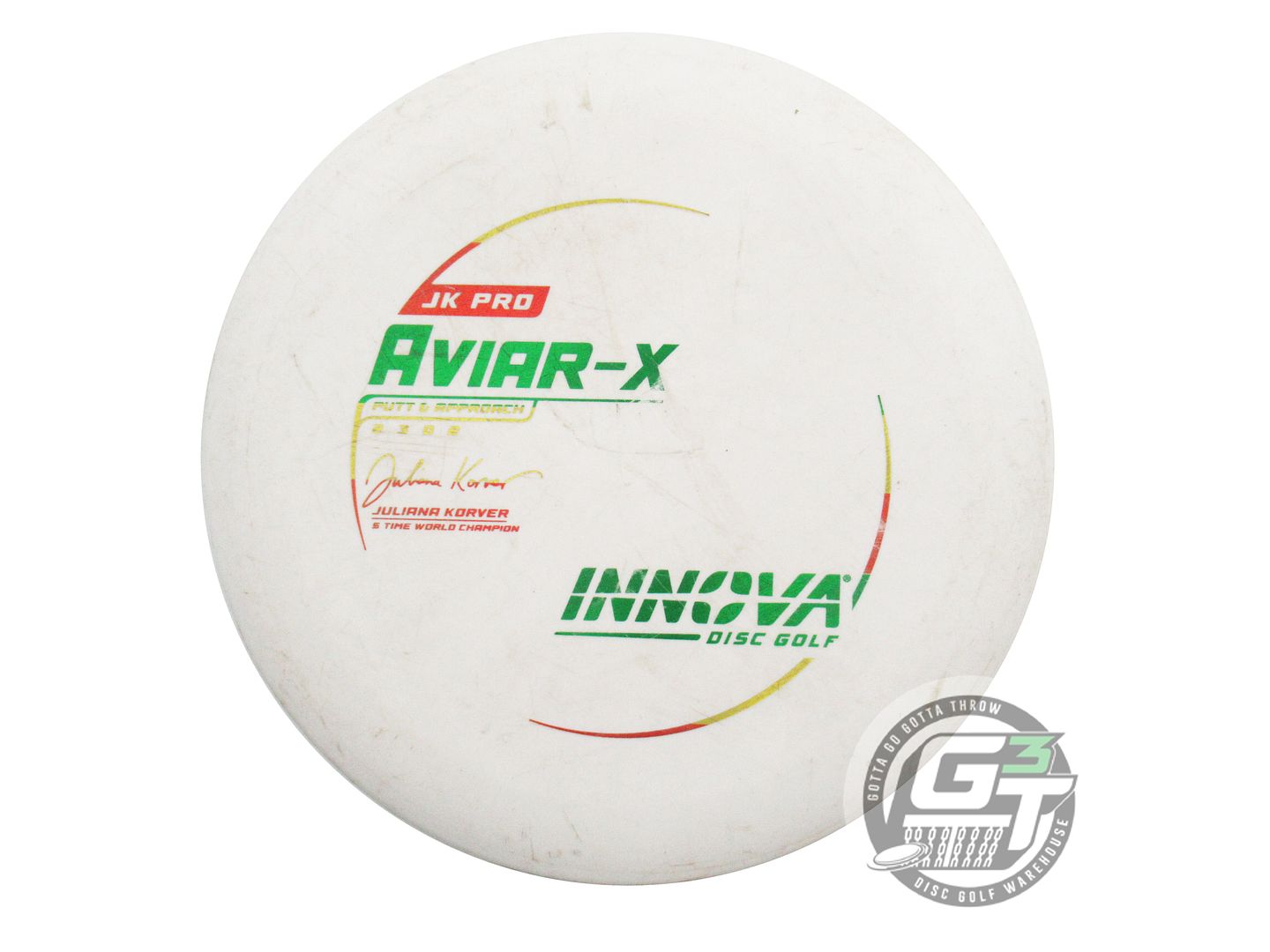 USED Innova JK Pro Aviar-X 175g White Rasta Foil Putter Golf Disc