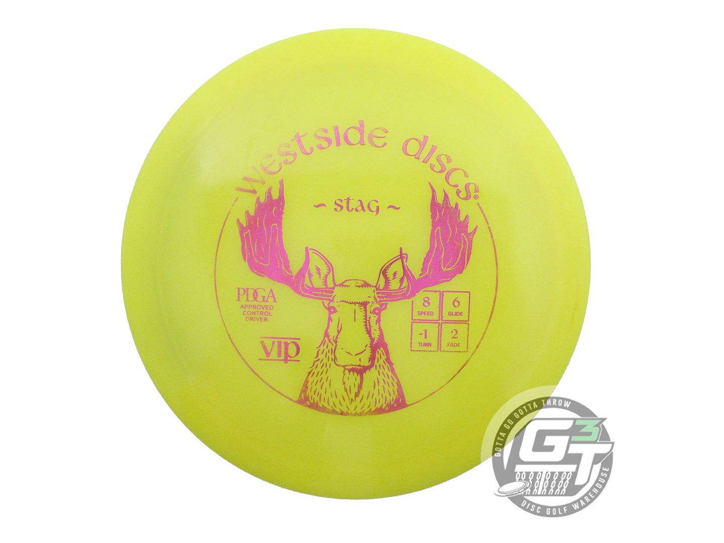 USED Westside Discs VIP Stag 173g Yellow Magenta Foil Fairway Driver Golf Disc