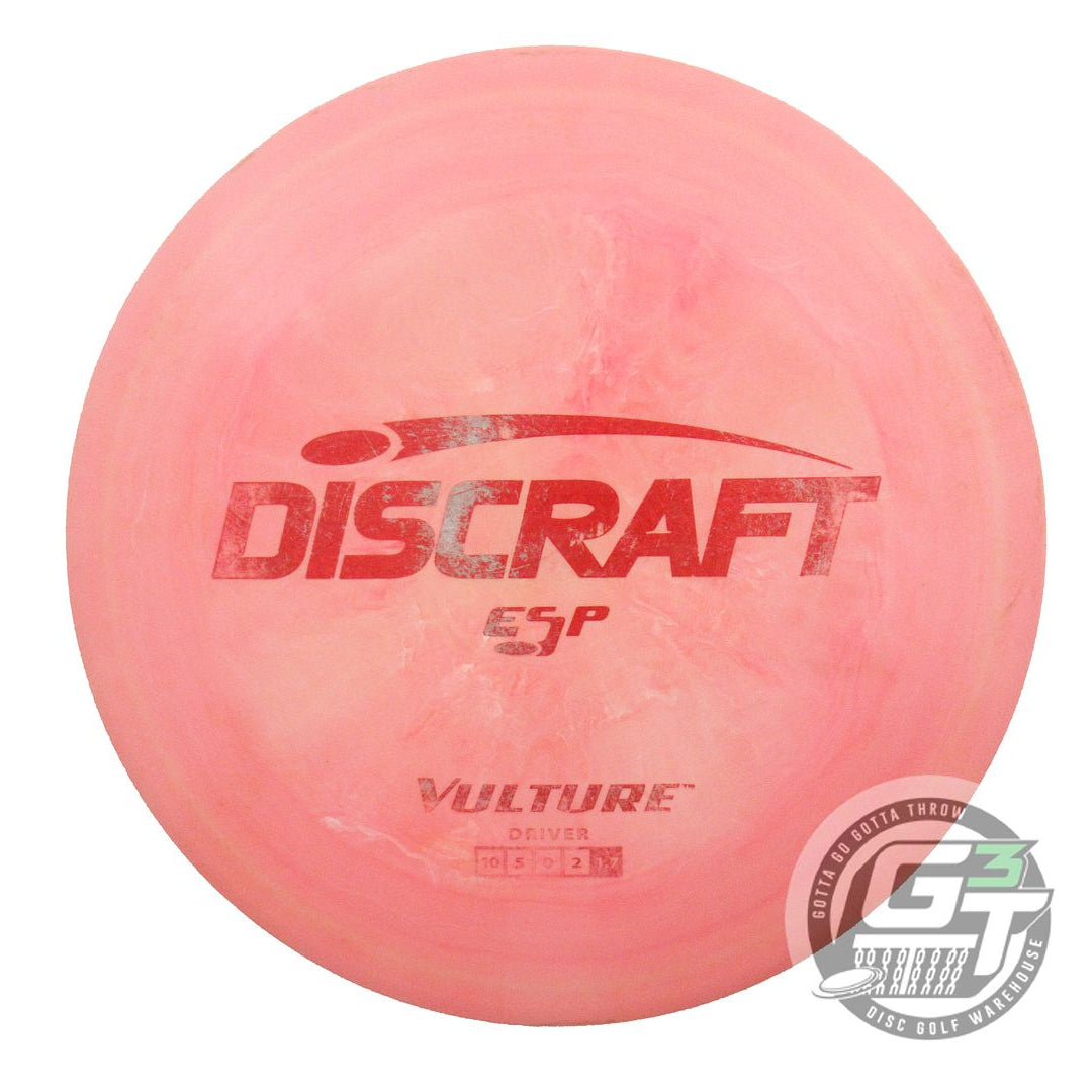 USED Discraft ESP Vulture 181g Pink-Peach Red Shatter Foil Distance Driver Disc