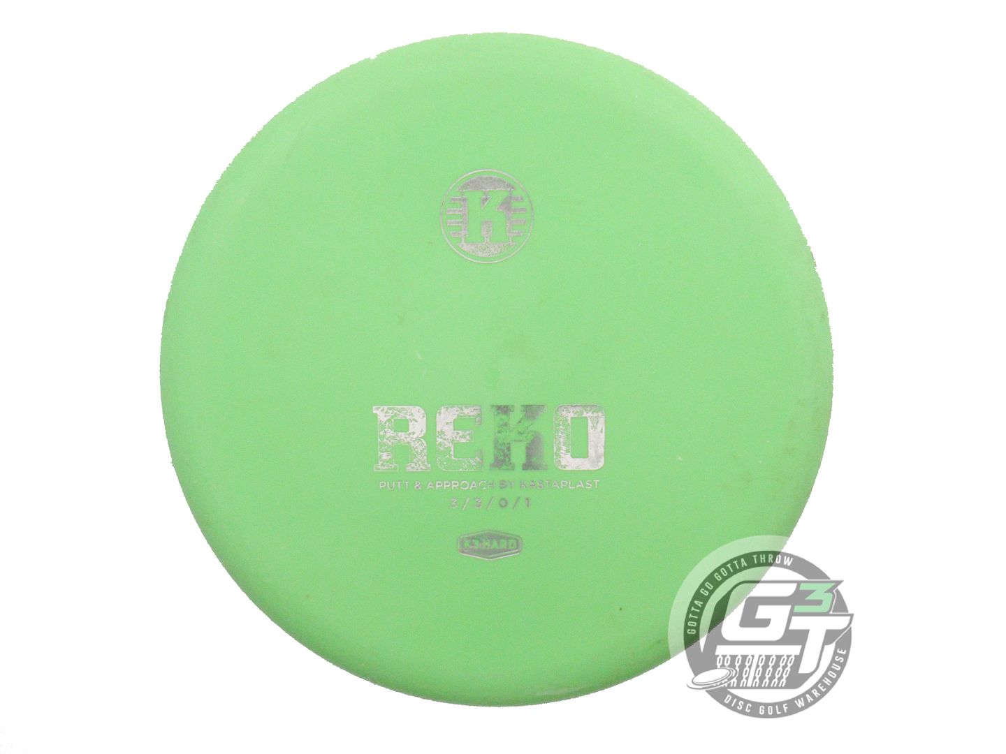 USED Kastaplast K3 Hard Reko 175g Lime Silver Foil A Putter Golf Disc
