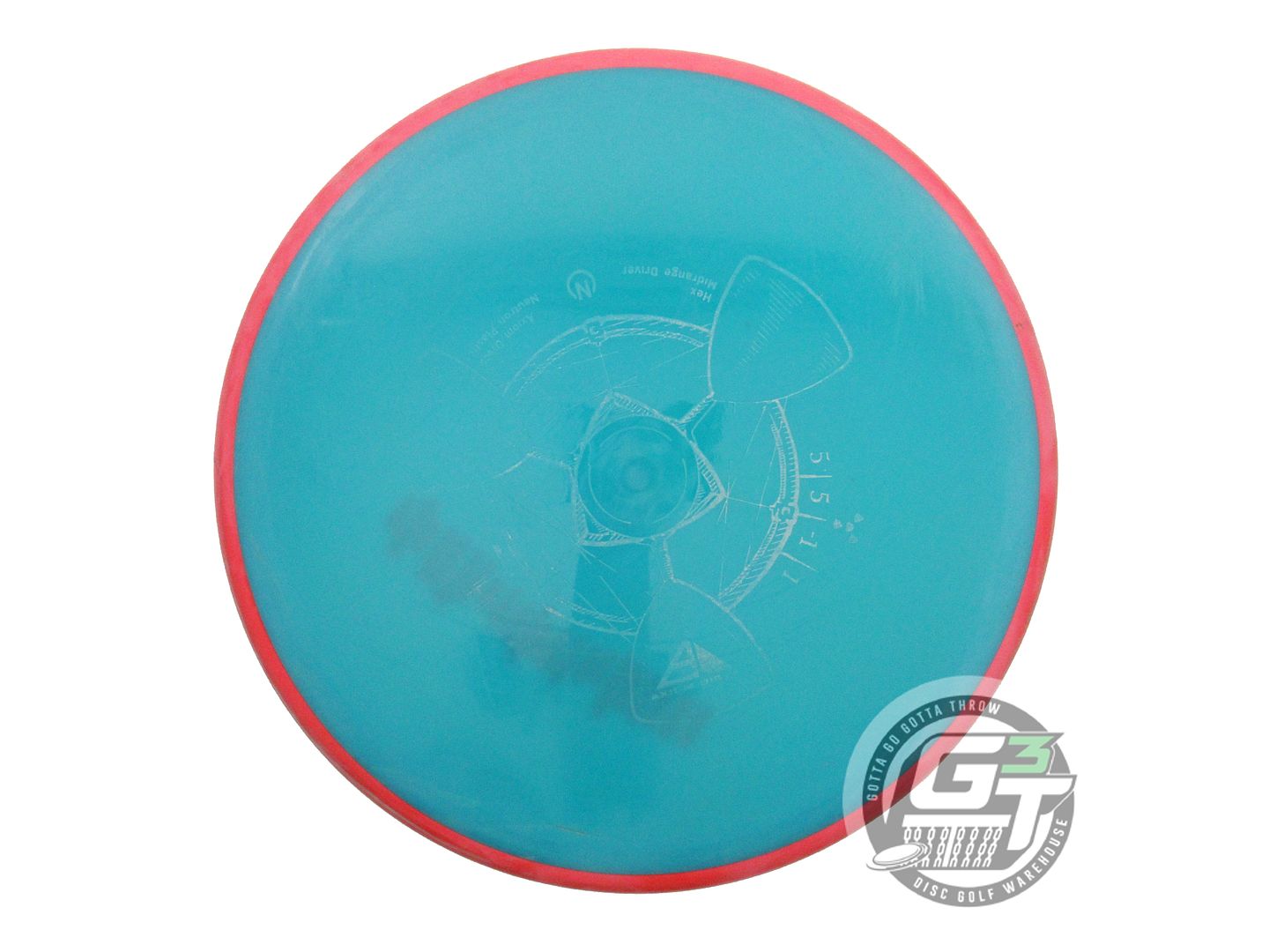 USED Axiom Discs Neutron Hex 168g Teal Red Rim Midrange Golf Disc