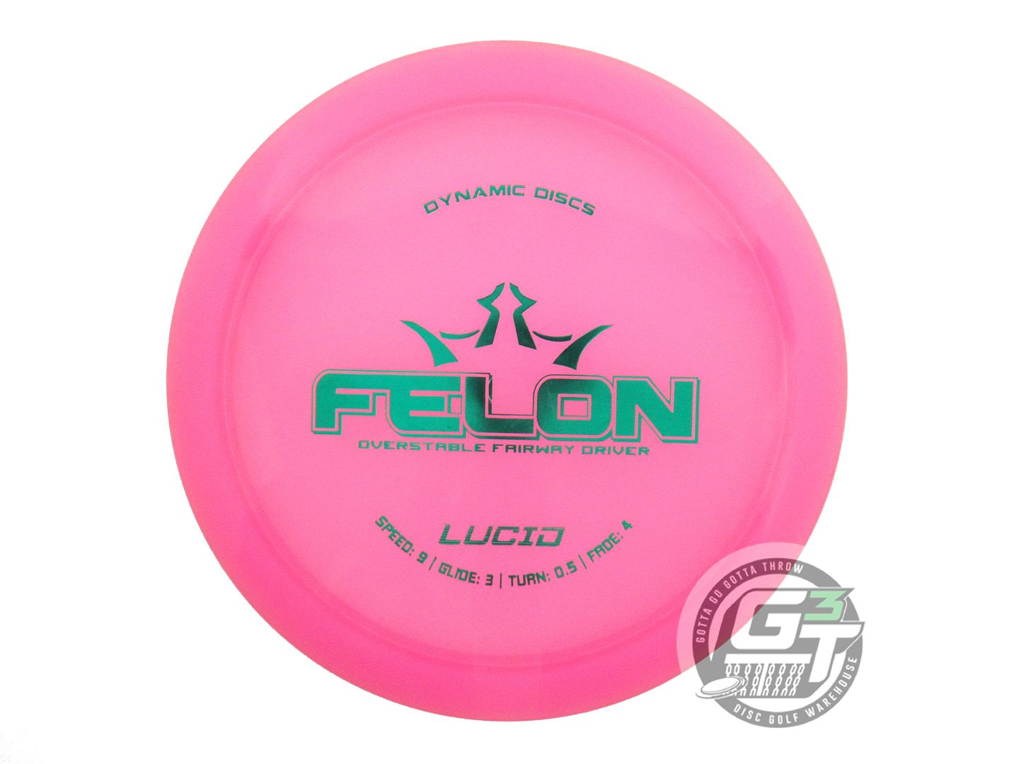 USED Dynamic Discs Lucid Felon 174g Pink Green Foil Fairway Driver Golf Disc