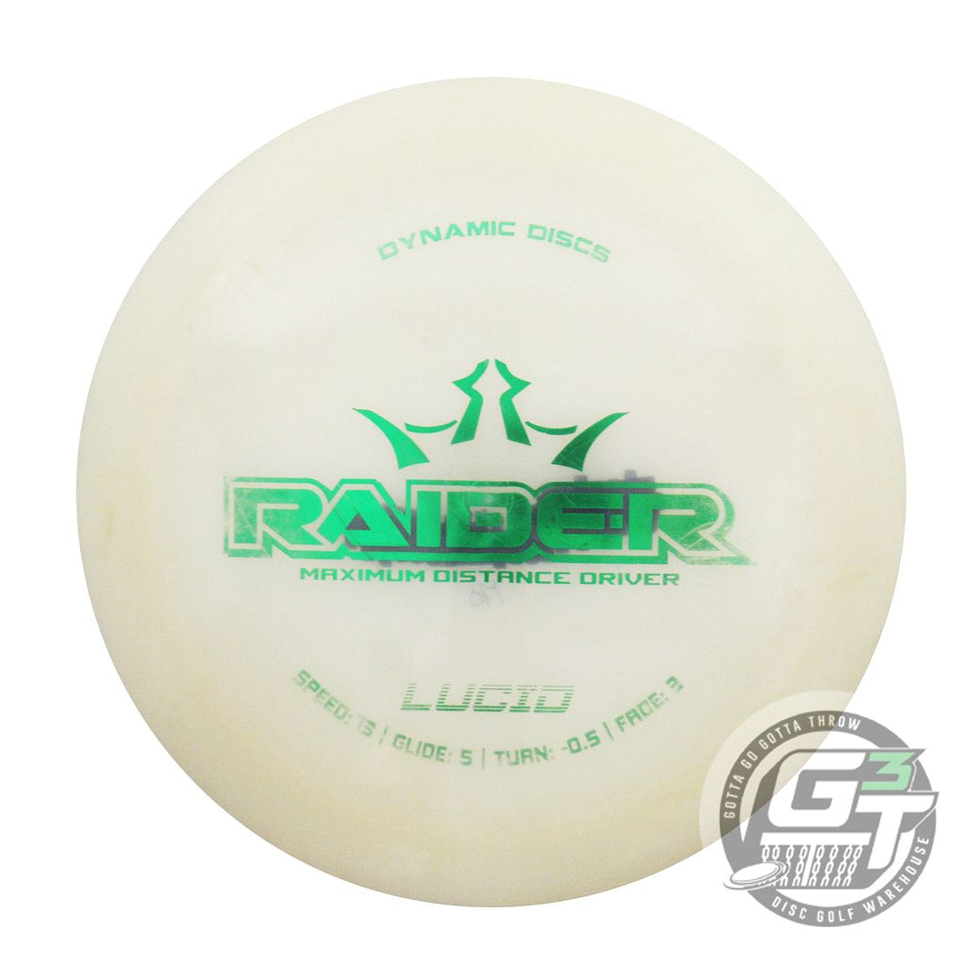 USED Dynamic Discs Lucid Raider 170g White Green Foil Distance Driver Golf Disc