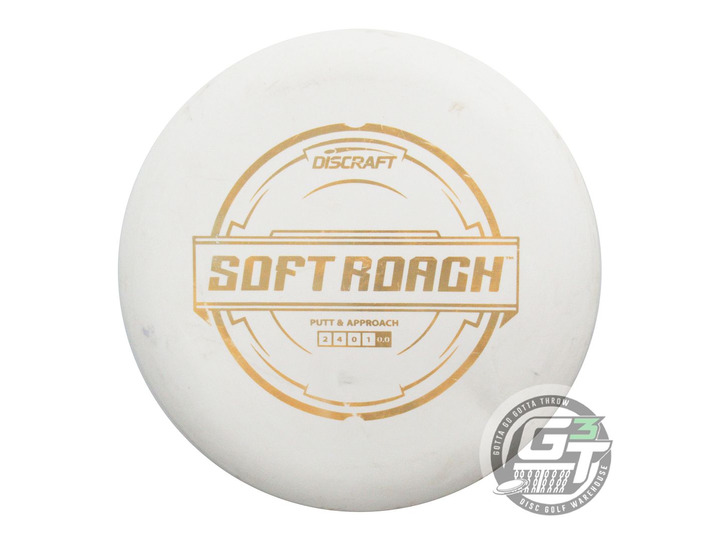 USED Discraft Putter Line Soft Roach 167g White Gold Foil WARPED Putter Disc