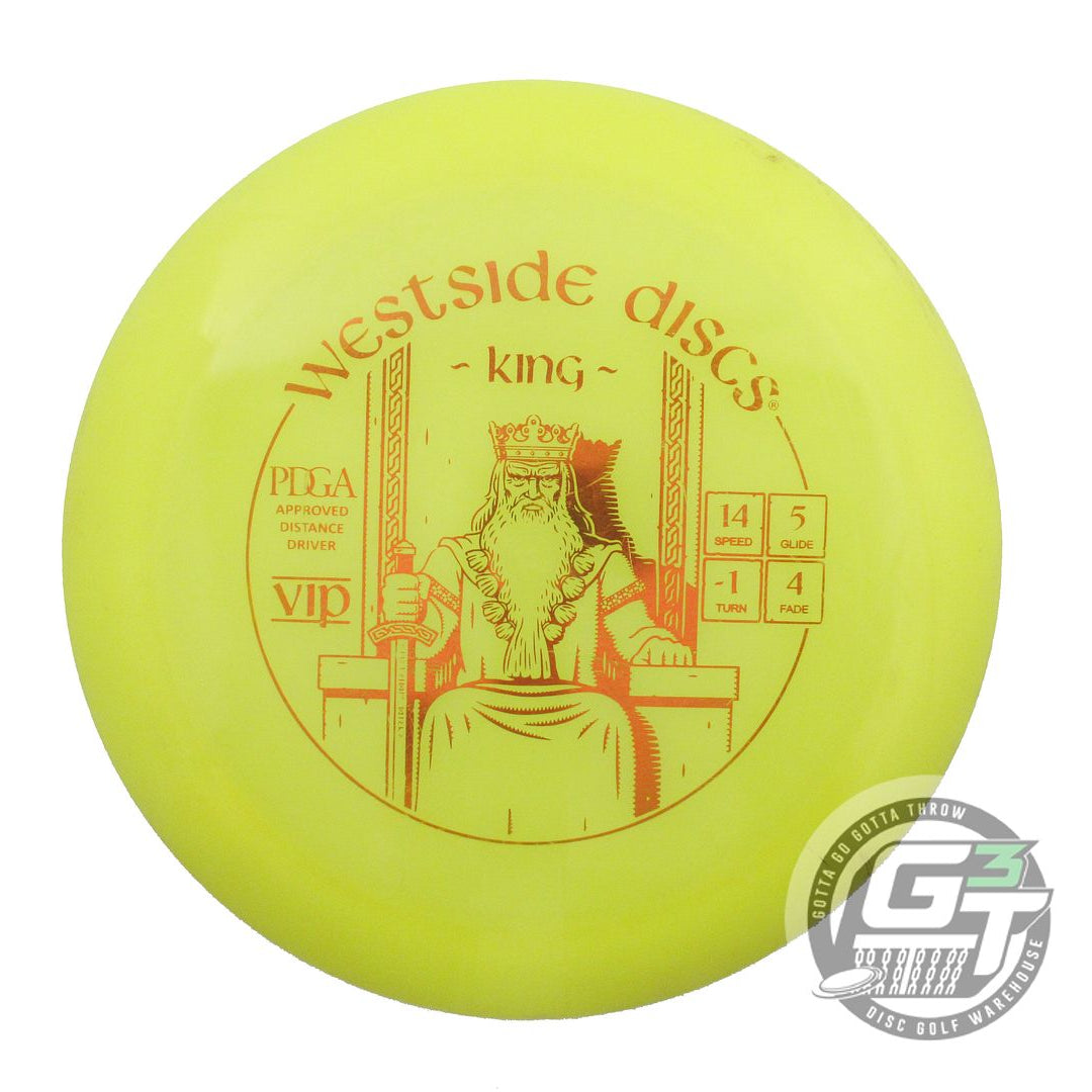 USED Westside Discs VIP King 174g Yellow Copper Foil Distance Driver Golf Disc