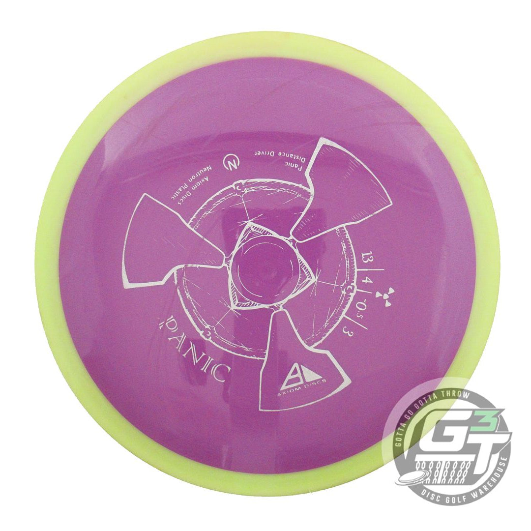 USED Axiom Discs Neutron Panic 174g Purple Yellow Rim Distance Driver Golf Disc
