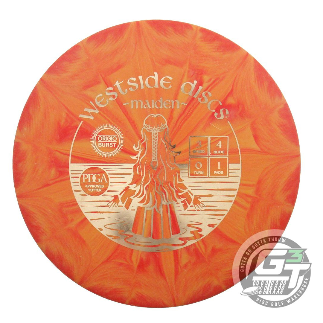 USED Westside Discs Origio Burst Maiden 176g Orange Gold Foil Midrange Golf Disc