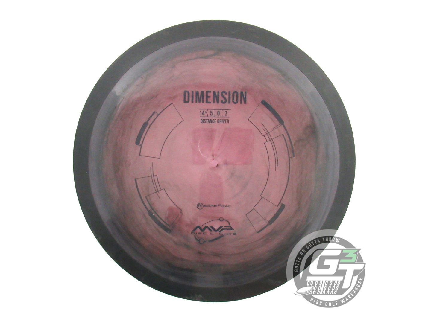 USED MVP Disc Sports Neutron Dimension 171g Pink-Black Swirl Driver Disc