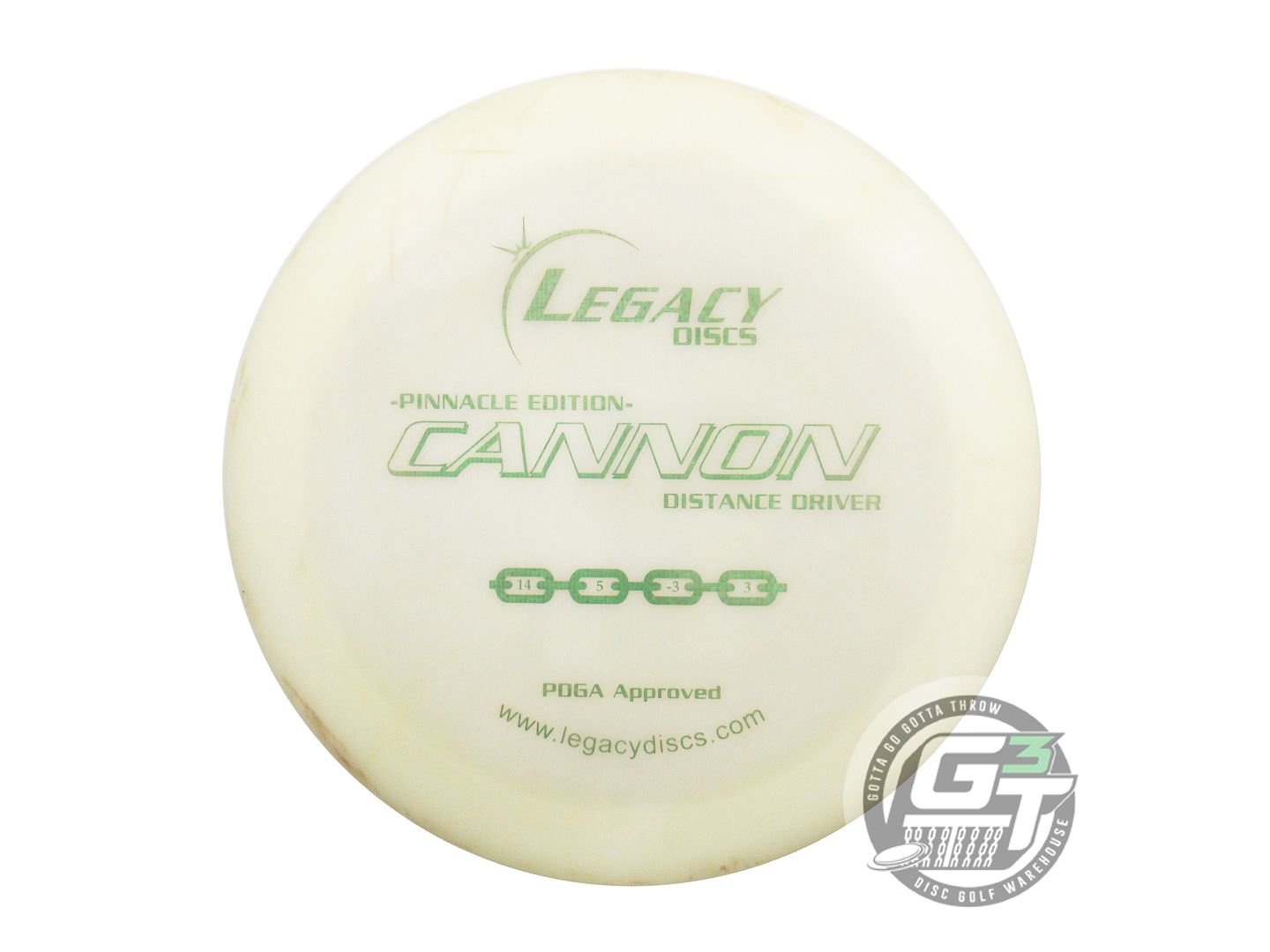USED Legacy Discs Pinnacle Cannon 174g White Green Matrix Foil Driver Golf Disc