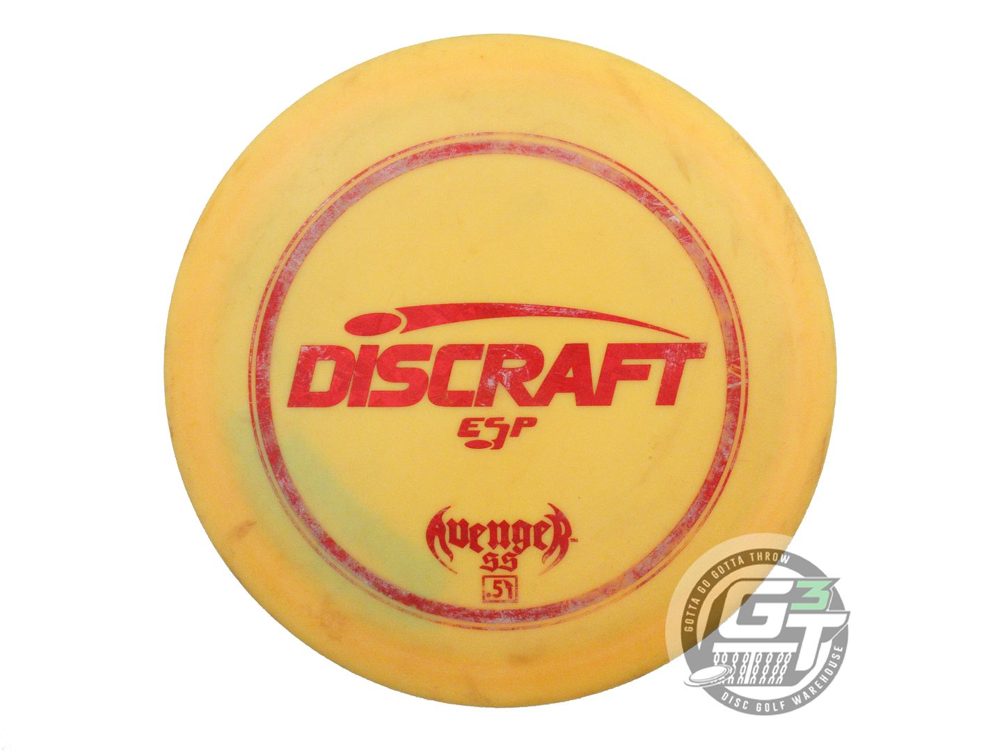 USED Discraft ESP Avenger SS 175g Yellow Red Foil PFN Distance Driver Golf Disc