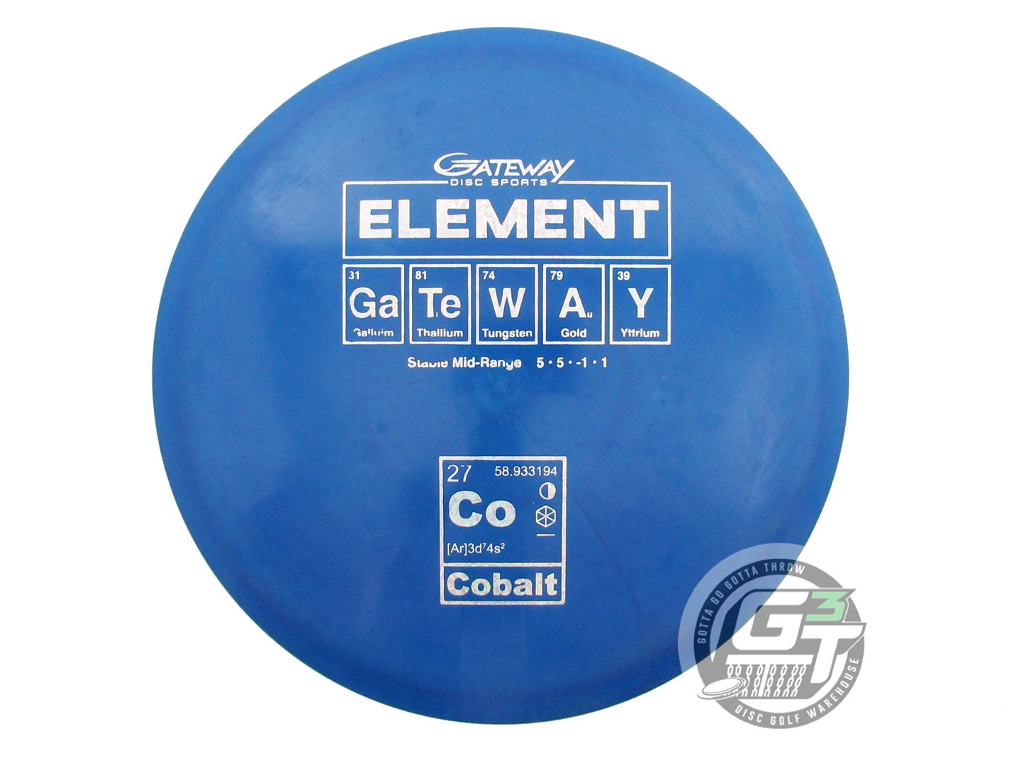 USED Gateway Cobalt Element 179g Blue Silver Shatter Foil Midrange Golf Disc