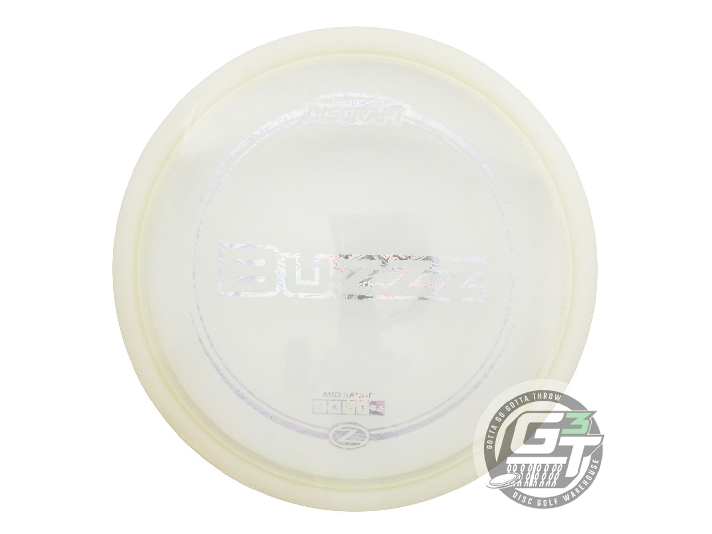 USED Discraft Z Buzzz 177g White Holo Logo Foil Midrange Golf Disc