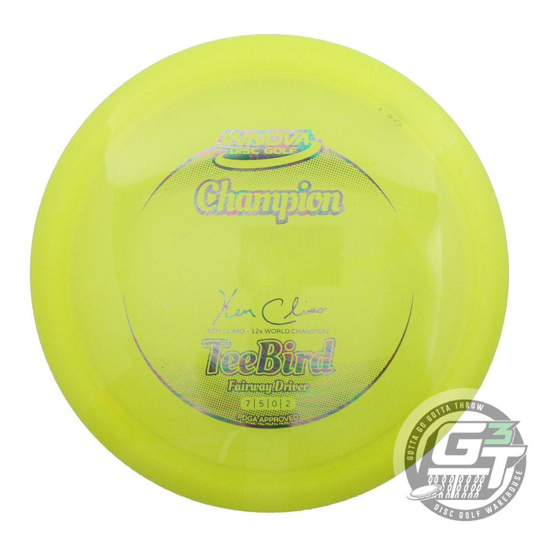 USED Innova Champion Teebird 170g Yellow Oil Slick Foil Fairway Driver Golf Disc