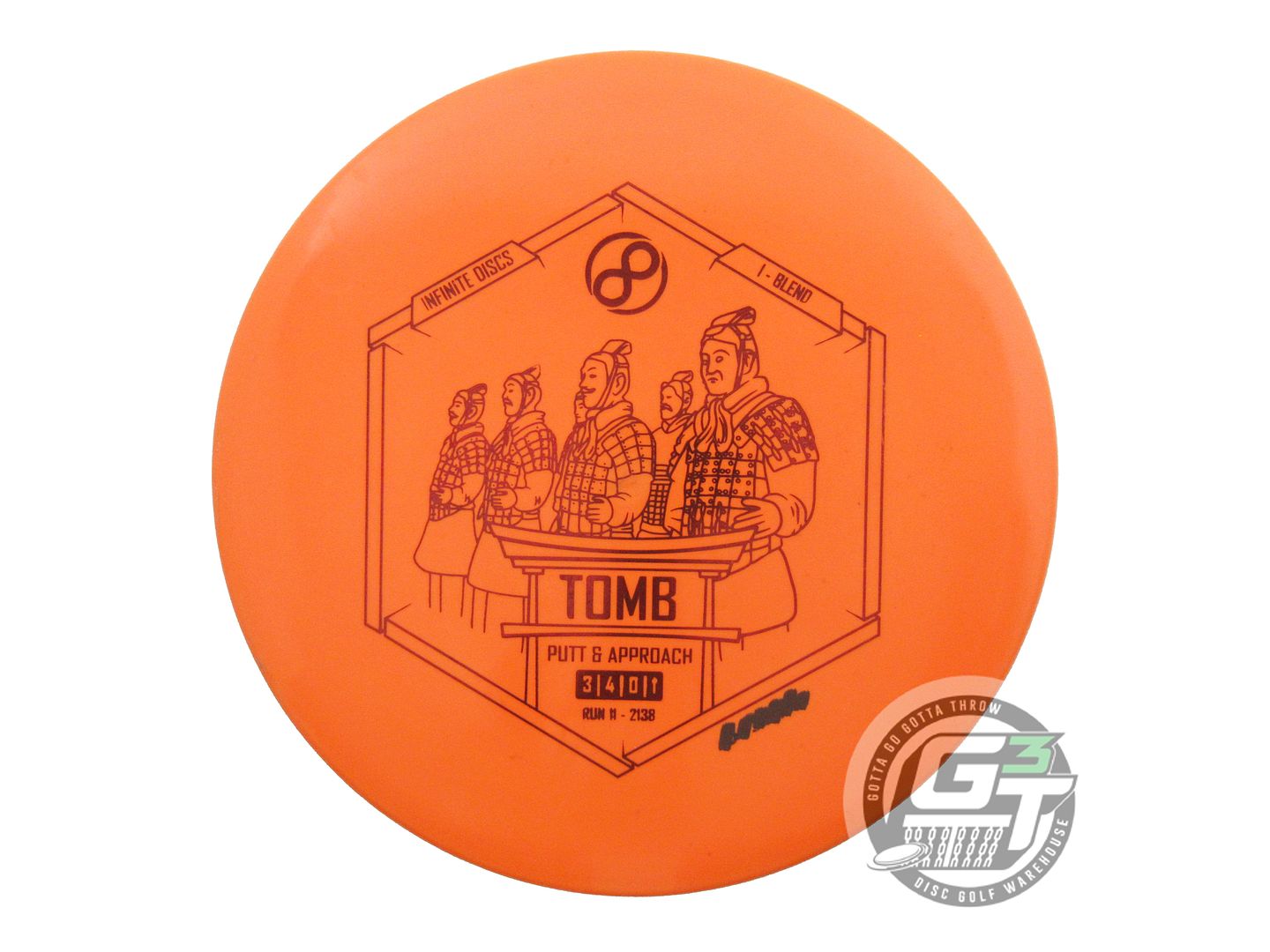 USED Infinite I-Blend Tomb 175g Orange Black Stamp Putter Golf Disc