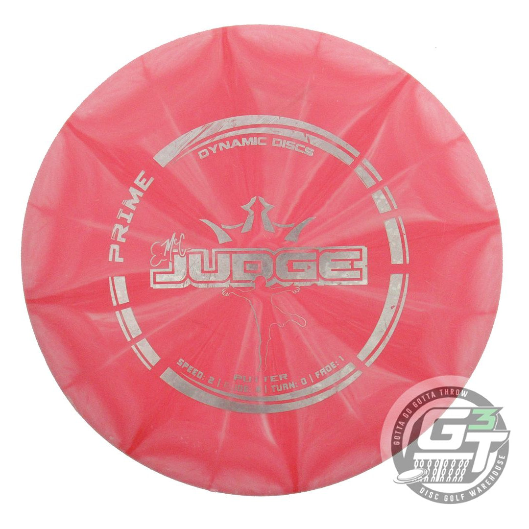 USED Dynamic Discs Prime Burst EMAC Judge 174g Red Silver Foil Putter Golf Disc