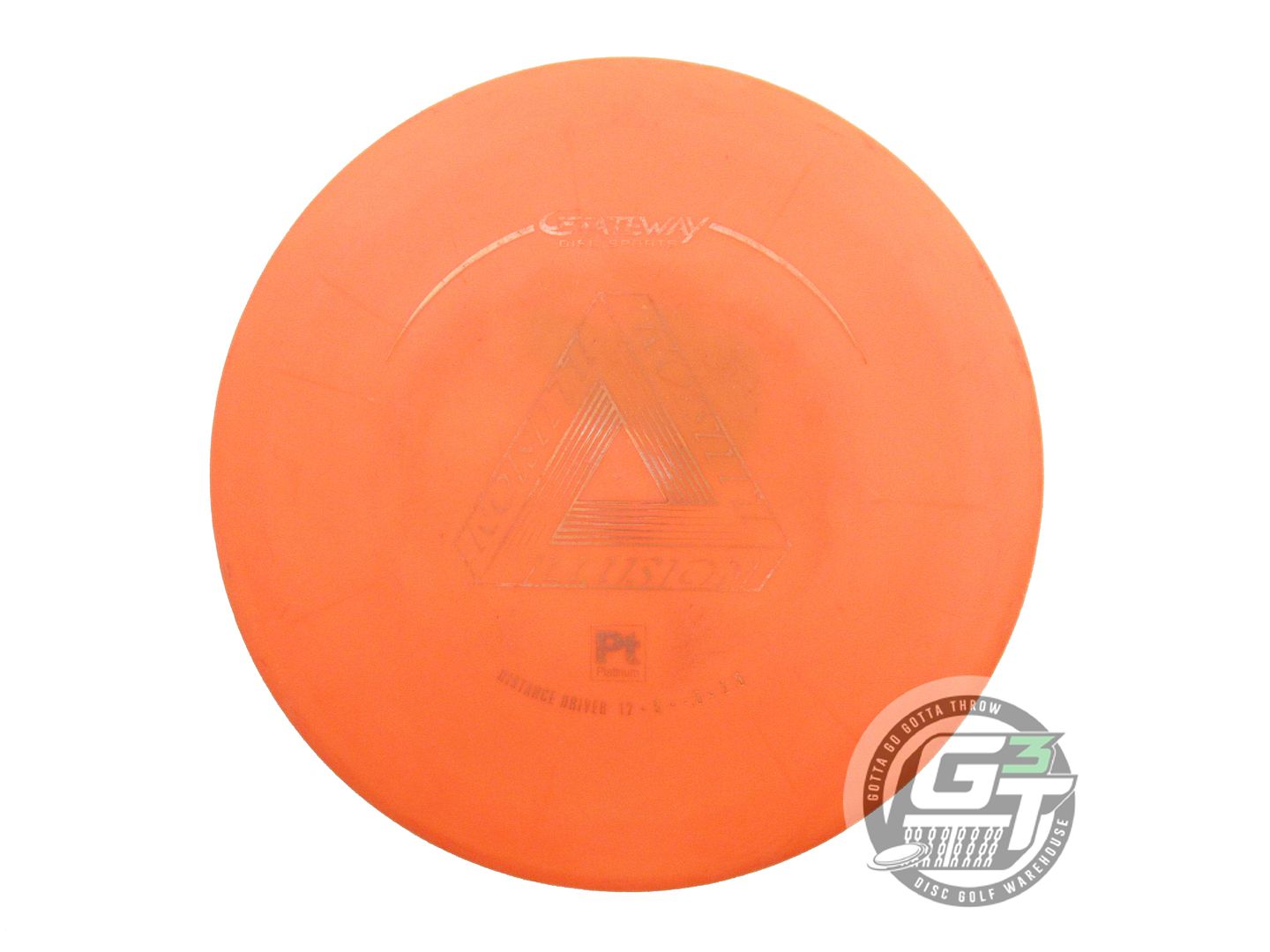 USED Gateway Platinum Illusion 177g Orange Copper Foil Distance Driver Golf Disc