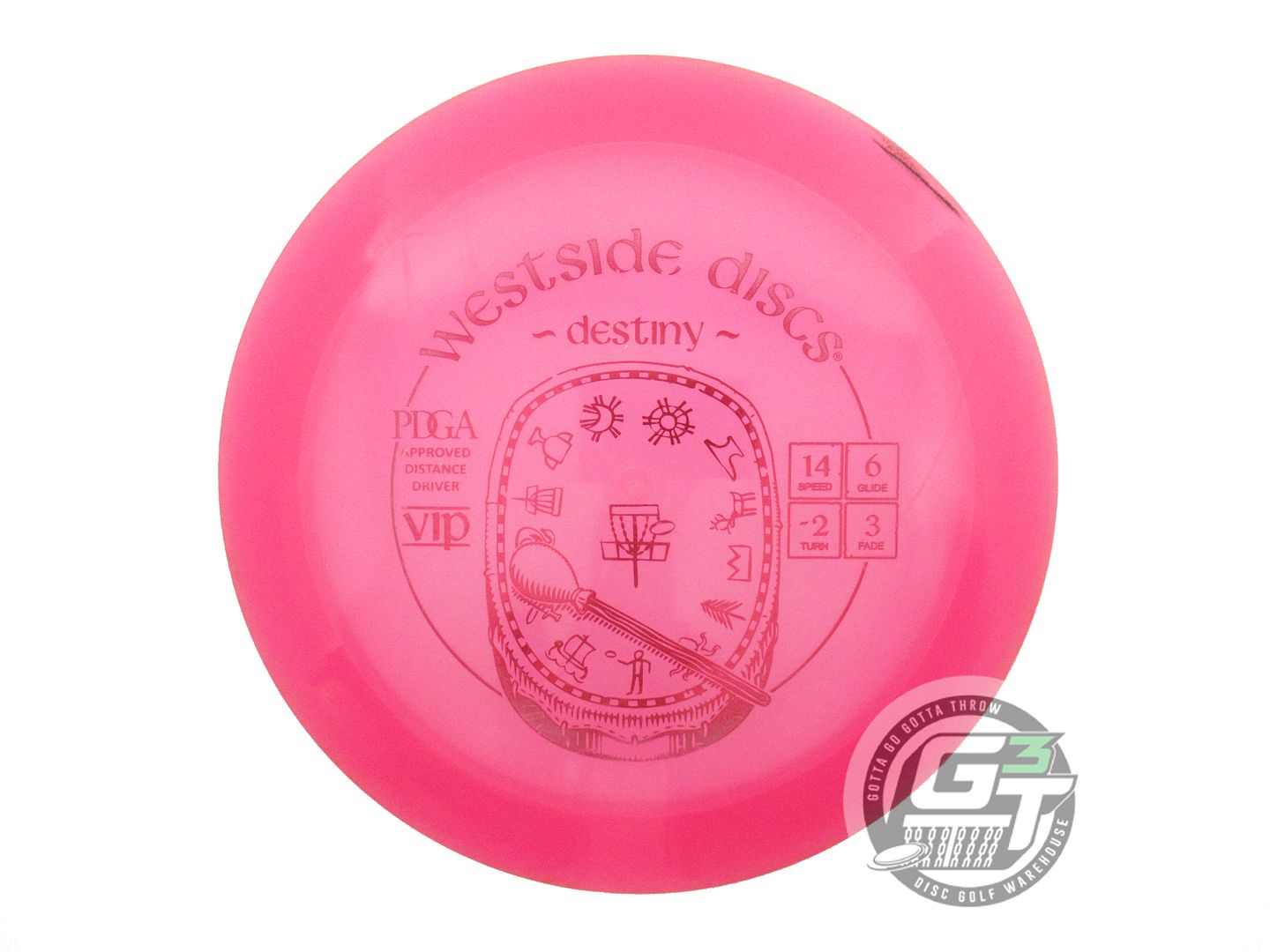 USED Westside Discs VIP Destiny 174g Pink Red Foil Distance Driver Golf Disc
