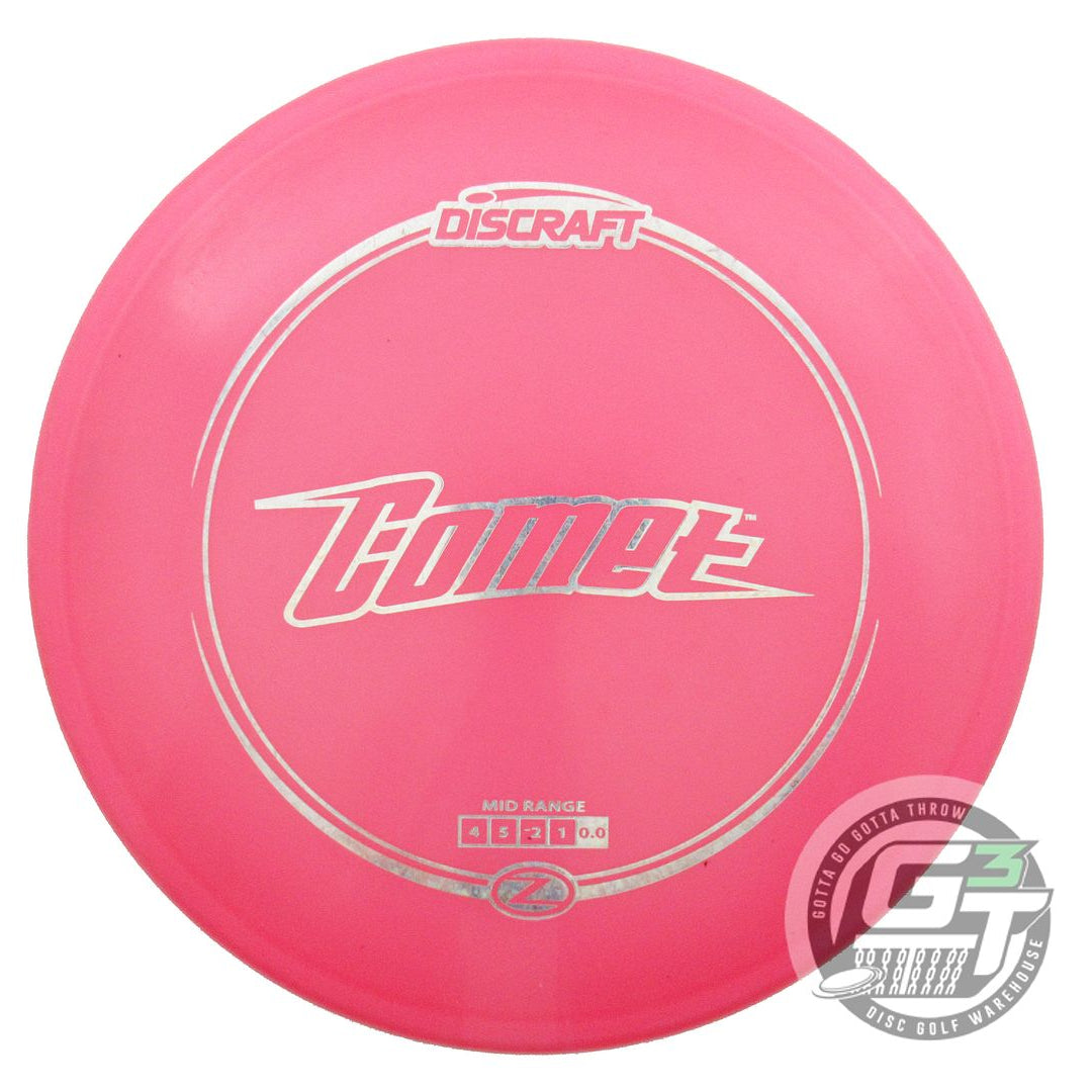 USED Discraft Z Comet 178g Pink Silver Shatter Foil Midrange Golf Disc