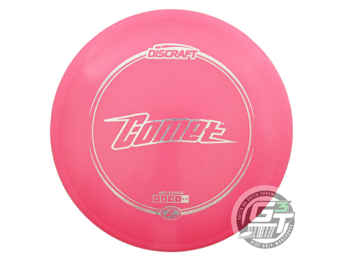 USED Discraft Z Comet 178g Pink Silver Shatter Foil Midrange Golf Disc