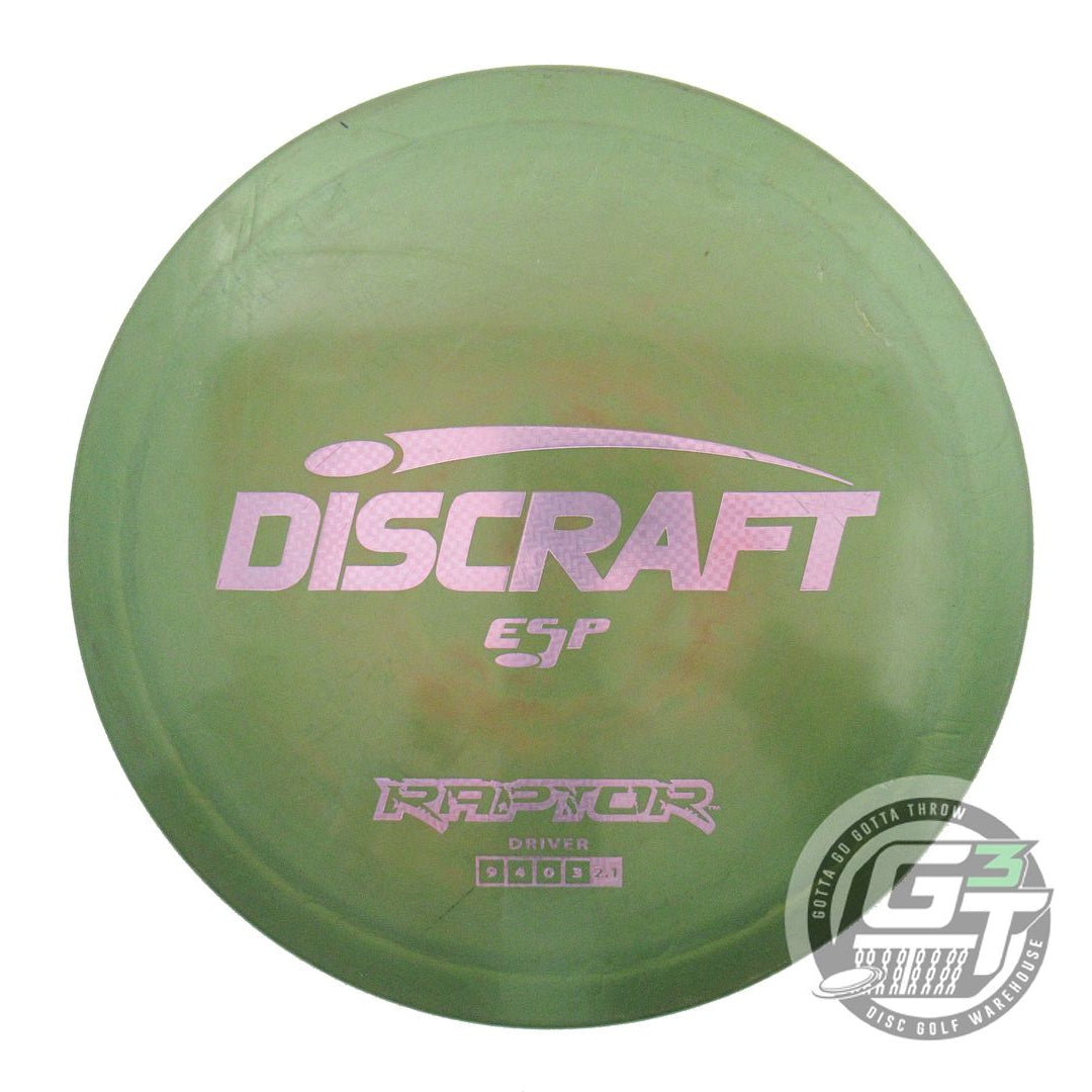 USED Discraft ESP Raptor 175g Green Lilac Weave Foil Distance Driver Golf Disc