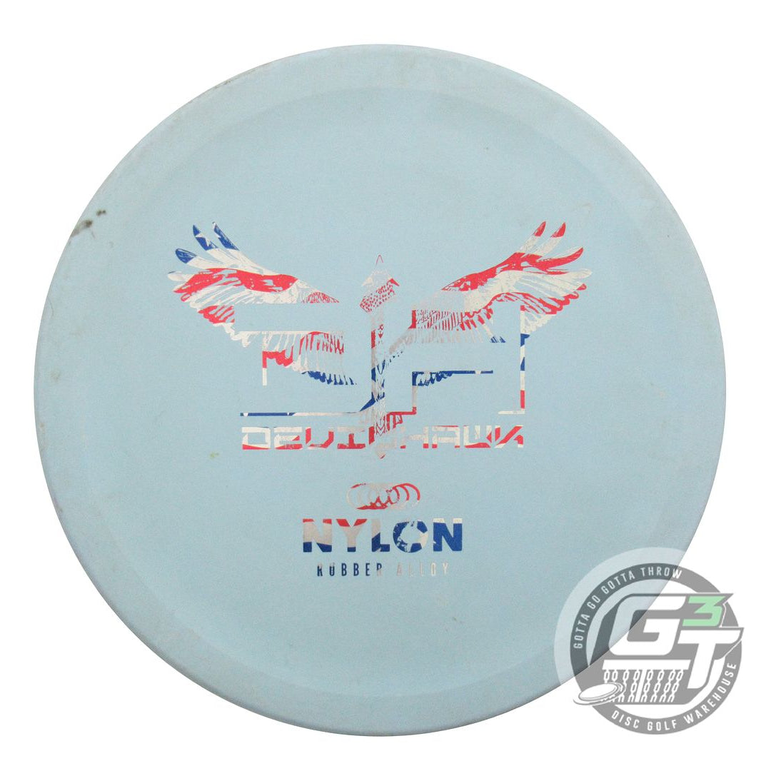 USED Gateway Nylon Rubber Alloy Devil Hawk 170g Sky Blue Flag Foil Putter Disc