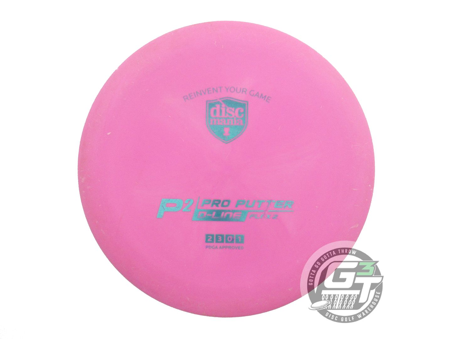 USED DiscMania D-Line Flex 2 P2 173g Pink Aqua Foil Putter Golf Disc