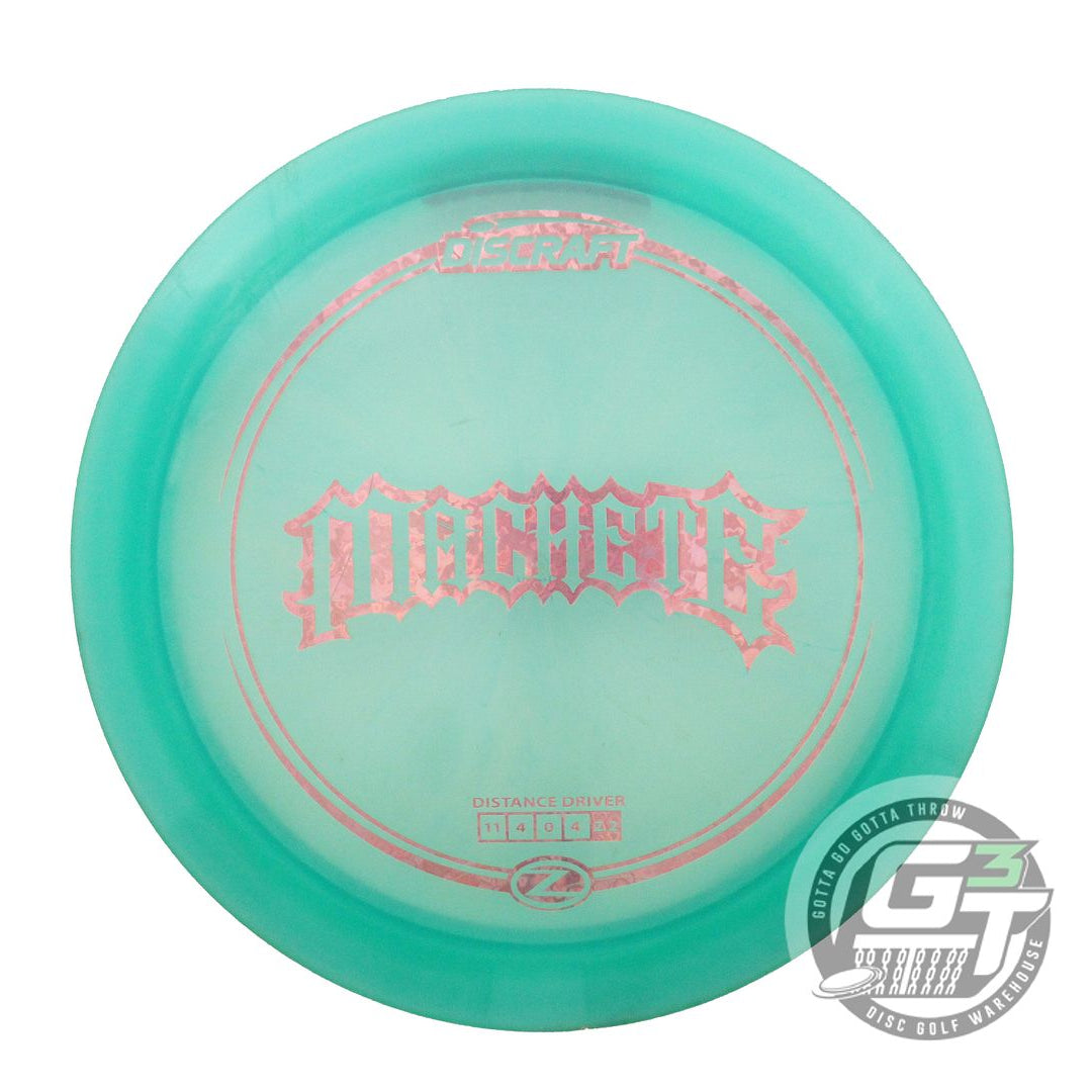 USED Discraft Z Machete 178g Seafoam Pink Heart Foil Distance Driver Golf Disc