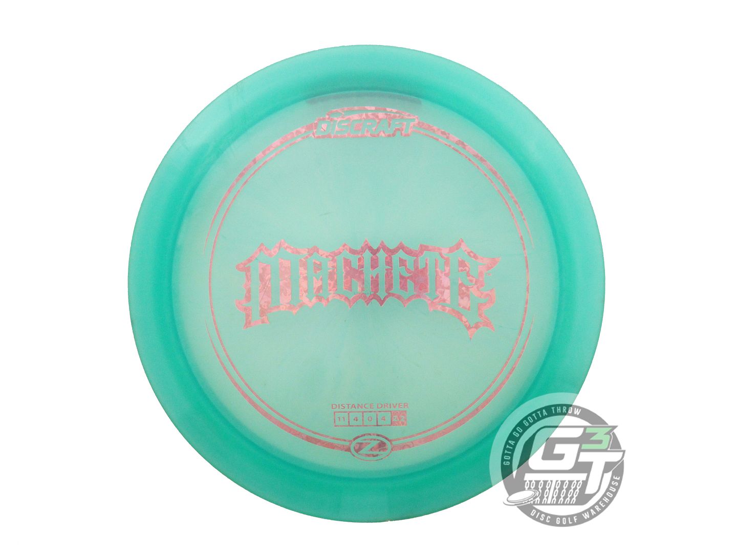 USED Discraft Z Machete 178g Seafoam Pink Heart Foil Distance Driver Golf Disc