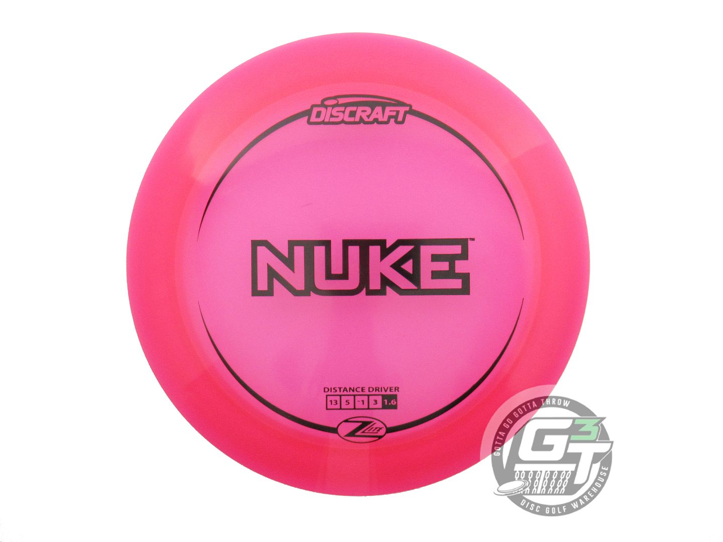 USED Discraft Z Lite Nuke 168g Pink Black Stamp Distance Driver Golf Disc