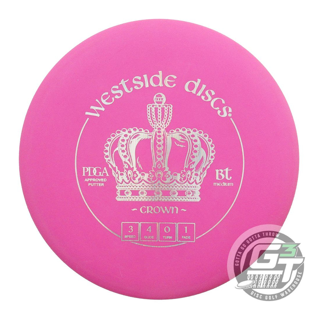 USED Westside Discs BT Medium Crown 175g Pink Silver Laser Foil Putter Golf Disc