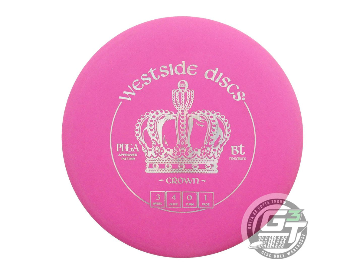 USED Westside Discs BT Medium Crown 175g Pink Silver Laser Foil Putter Golf Disc