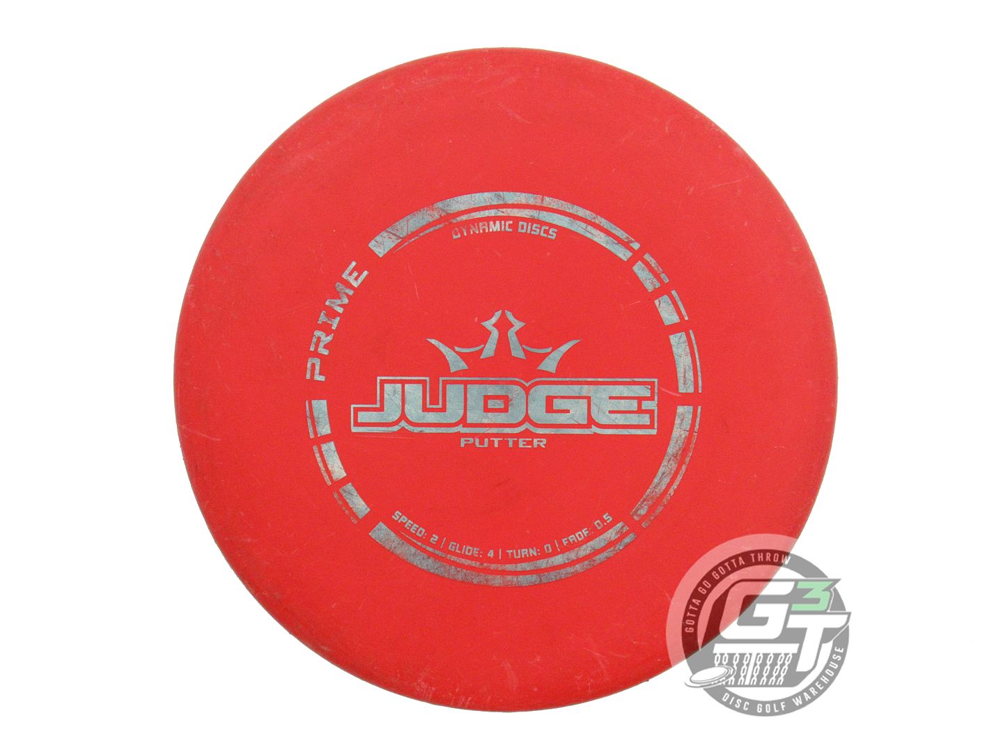 USED Dynamic Discs Prime Burst Judge 174g Red Silver Stamp Putter Golf Disc