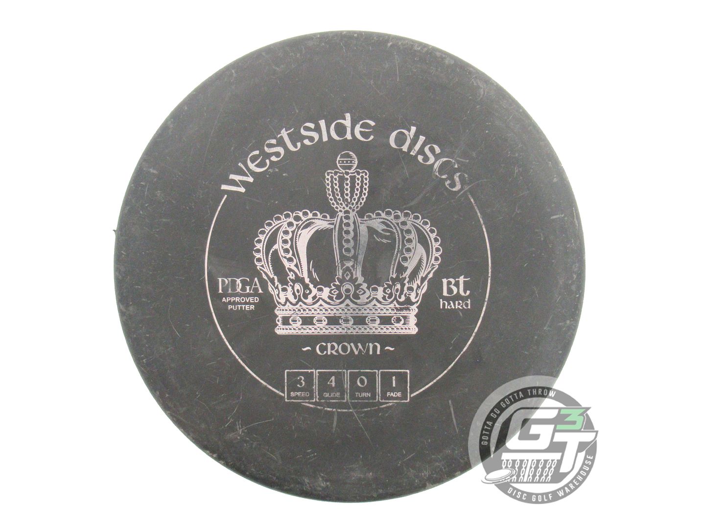 USED Westside Discs BT Hard Crown 173g Black Silver Foil Putter Golf Disc