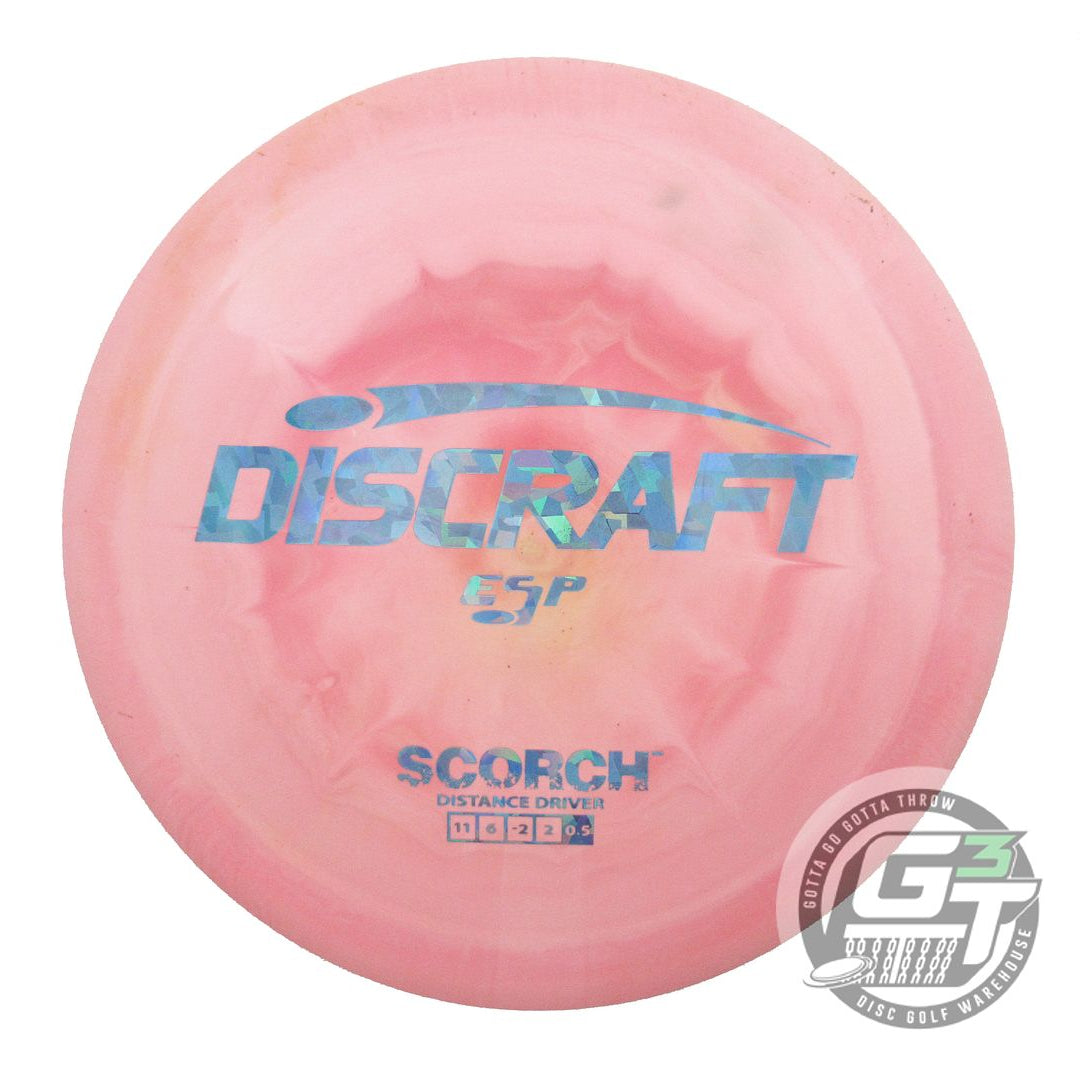 USED Discraft ESP Scorch 174g Pink Blue Shatter Foil Distance Driver Golf Disc