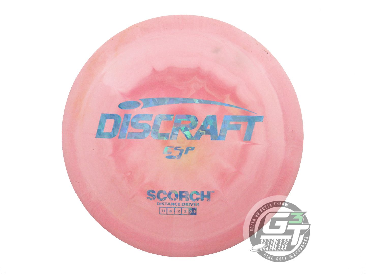 USED Discraft ESP Scorch 174g Pink Blue Shatter Foil Distance Driver Golf Disc