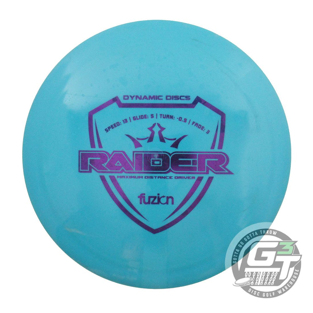 USED Dynamic Discs Fuzion Raider 176g Teal Purple Foil Distance Driver Golf Disc