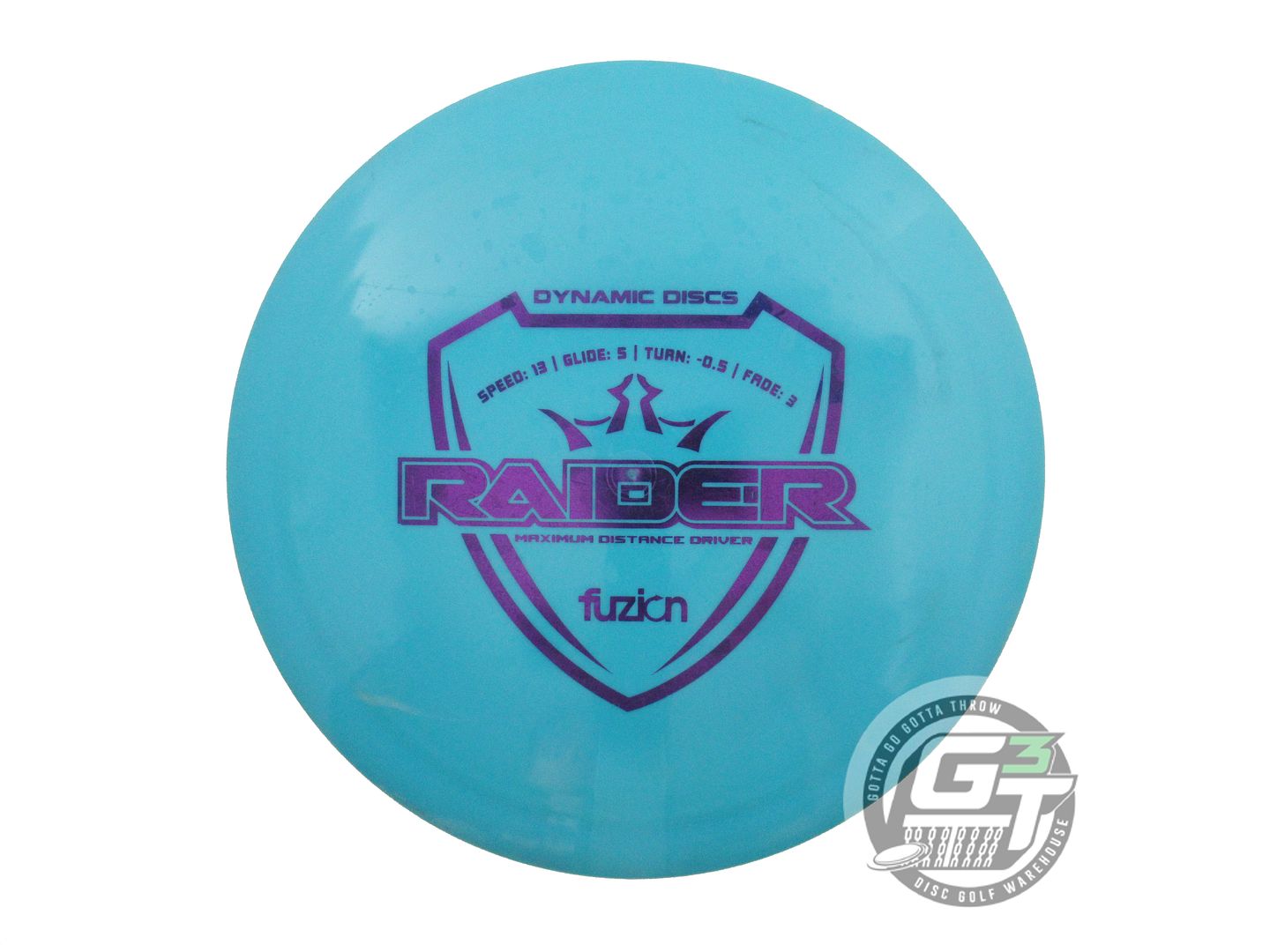 USED Dynamic Discs Fuzion Raider 176g Teal Purple Foil Distance Driver Golf Disc