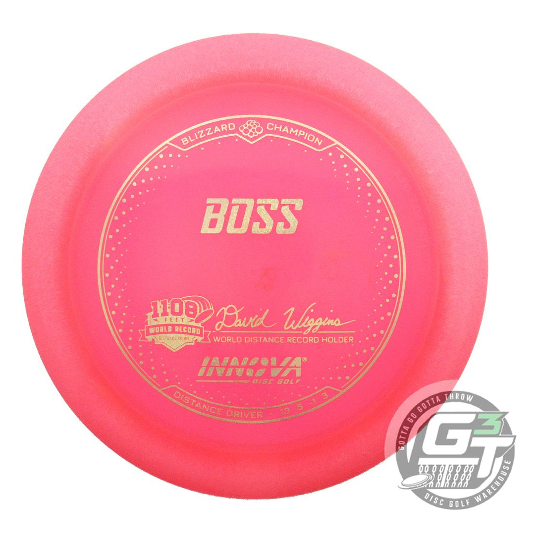 USED Innova Blizzard Boss 159g Pink Gold Glitter Foil Distance Driver Golf Disc