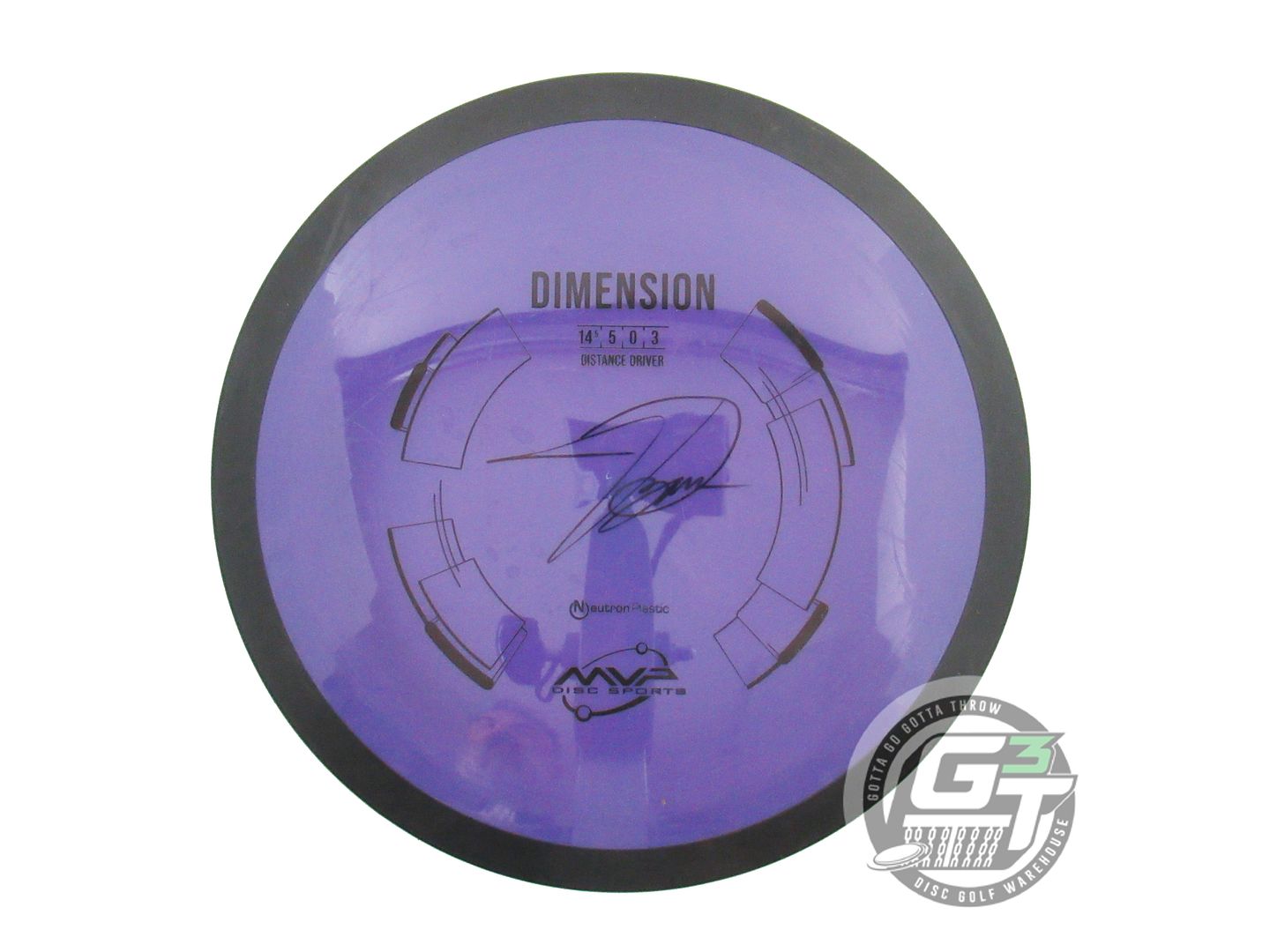 USED MVP Disc Sports Neutron Dimension 173g Purple Distance Driver Golf Disc