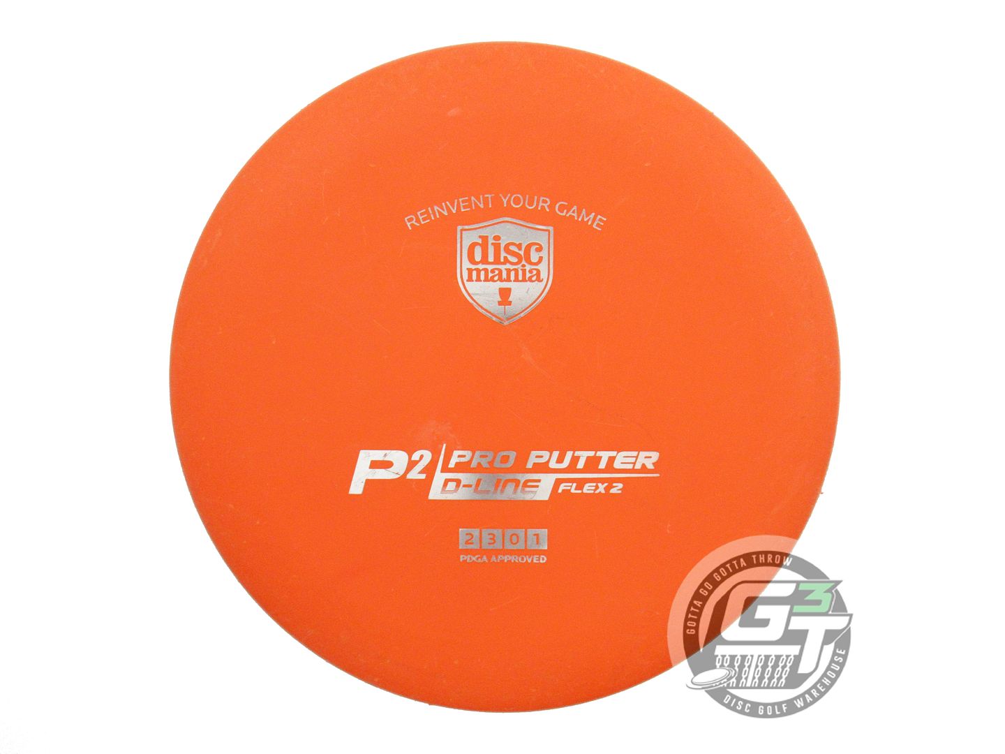 USED DiscMania D-Line Flex 2 P2 173g Orange Silver Foil Putter Golf Disc