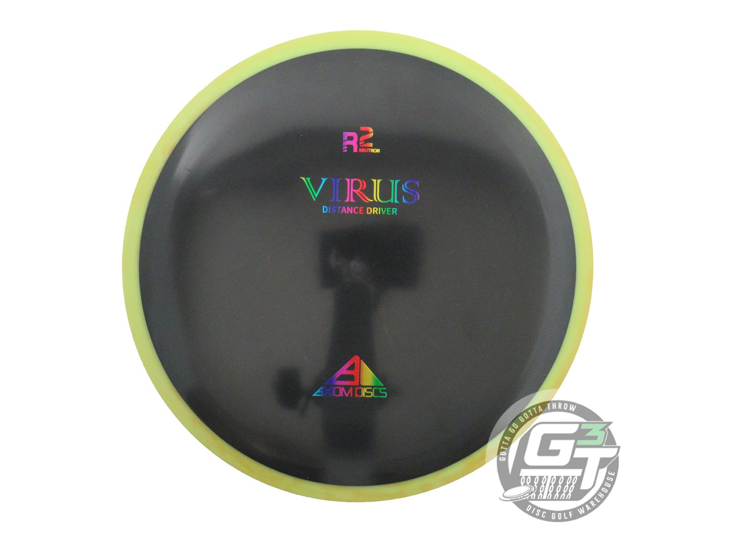 NOS Axiom Discs R2 Neutron Virus 165g Black Yellow Rim Distance Driver Golf Disc