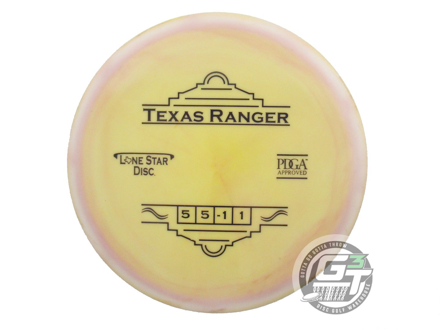 USED Lone Star Bravo Texas Ranger 176g Pink-Yellow Black Stamp Midrange Disc