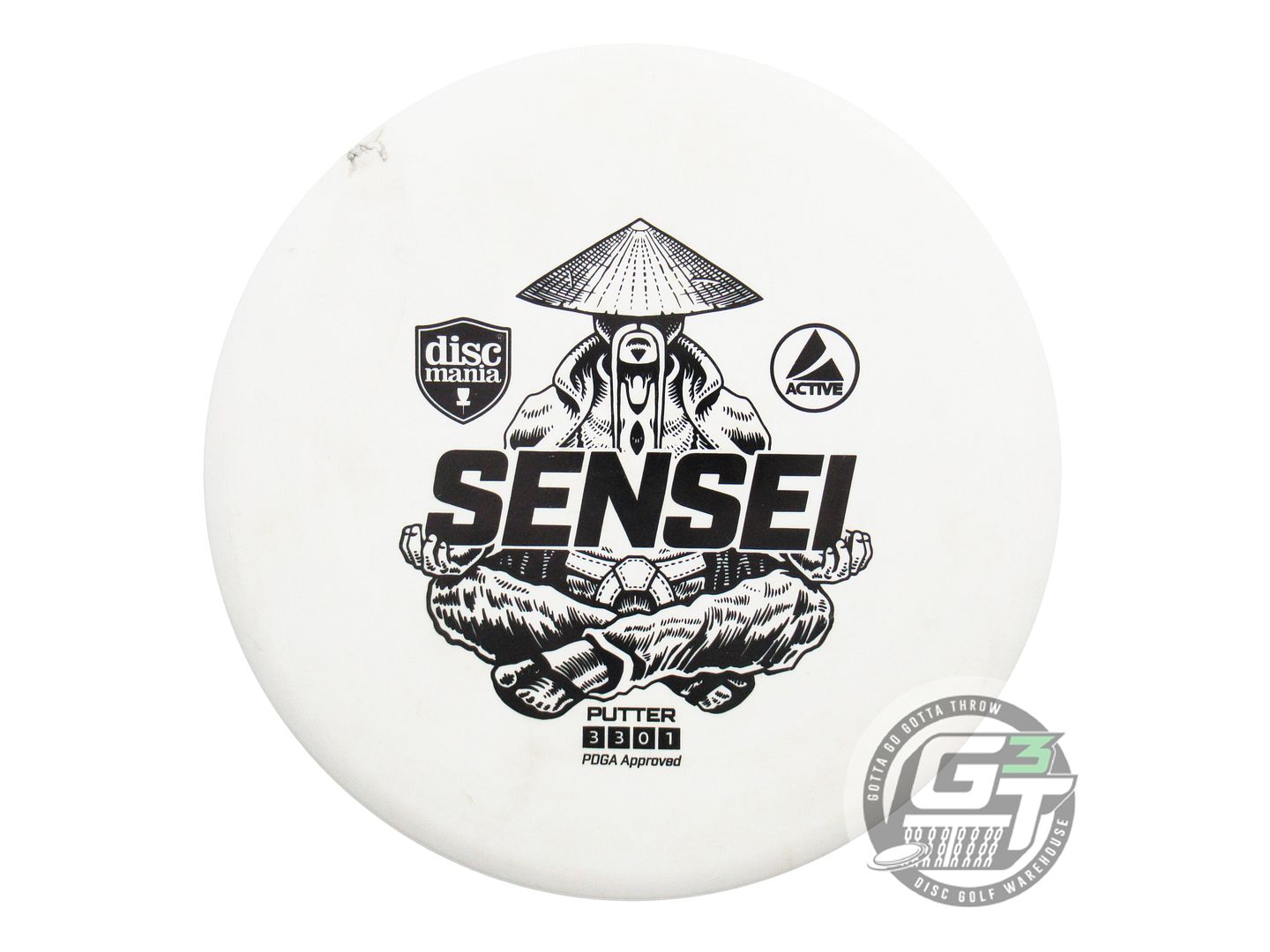 USED DiscMania Active Base Sensei 166g White Black Stamp Putter Golf Disc